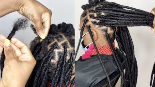 DETAILED TEMPORARY DREADLOCKS EXTENSIONS TUTORIAL  Daixidreadology human hair Locs [upl. by Yatnuhs578]