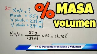 Porcentaje MASAVOLUMEN mm en Solución [upl. by Hoopen369]