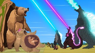 Rescue All Family GODZILLA amp KONG GODZILLA EARTH From Evolution of FEMALE BEAR  FUNNY CARTOON [upl. by Aysab]