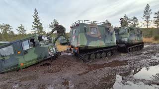 Hägglunds Bandvagn 206 Stuck in the mud being towed [upl. by Minny]