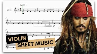 🏴‍☠️ Hes a Pirate • Pirates of the Caribbean • Klaus Badelt  Hans Zimmer  violin sheet music [upl. by Ijnek]