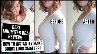 How to Make Boobs Look Smaller The Best Minimizer Bra Before and After  xameliax [upl. by Sucramd928]