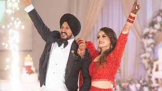 BRIDE amp GROOM DANCE  PUNJABI WEDDING RECEPTION PERFORMANCE  HARNEET amp RUPINDER  BRAMPTON CANADA [upl. by Aihpledalihp]