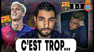 De Jong cest plus possible   Debrief Barcelone 3 vs 1 Espanyol [upl. by Modie]