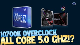 Overclocking  Basic Intel 10700k Overclock ALL CORE 5 GHz Free OC [upl. by Kaia198]