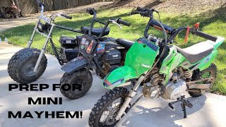 Getting the Mini Bikes Ready for Mini Mayhem Fall 2024 [upl. by Htide]