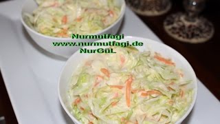 Beyaz lahana salatası  kraut Salat  coleslaw [upl. by Romeon]