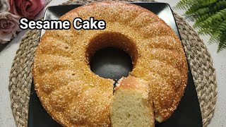 Sesame Cake  Sesame Seed Cake  Vanilla Cake With Sesame Cook With kitchen Basket [upl. by Lyrred204]