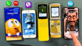 Nokia 8110  Motorola RAZR V3  iPhone 6s  Samsung S24 Ultra  iPhone X BiP amp Viber amp Incoming Call [upl. by Alded]