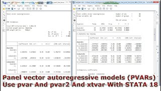 Panel vector autoregressive models PVARs Use pvar And pvar2 And xtvar With STATA 18 [upl. by Skip]