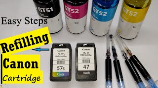 Refilling Canon PG47 amp CL57 Ink cartridge  How to refill Ink Cartridge for Canon E amp MG Series 🔥🔥 [upl. by Aubreir]