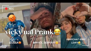 Prank on Vicky😂  Veera hoya gusse😡  Snapchat karke pya kalesh👻😔  Harwinder Kaur  Ruby9606 [upl. by Mushro]