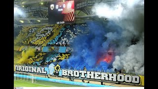 AEK  Marseille 91123  Εκπληκτική Εξέδρα Από Τους Οπαδούς ΑΕΚ Και Μαρσέιγ [upl. by Idnahc]