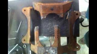 How to Weld a Stovers Cast Iron Pump Base Broken in 5 Pieces with Muggy Weld 77 Electrode [upl. by Rovaert]