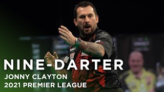 NINE DARTER Jonny Clayton strikes perfection in the 2021 Premier League [upl. by Caneghem]