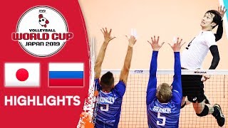 JAPAN vs RUSSIA  Highlights  Mens Volleyball World Cup 2019 [upl. by Elbam]