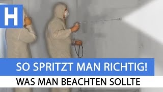 Farbe Spritzen mit Airless Spritzgerät  So geht es richtig Tutorial [upl. by Wilie]