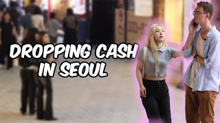 Dropping cash in Seoul Korea  PrankSocial experiment [upl. by Eenrahc]