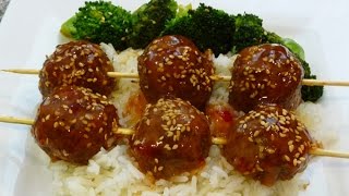 Albondigas Agridulces comida china receta salsa agridulce [upl. by Aimac]