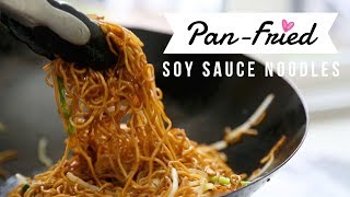 PanFried Soy Sauce Noodles ♥ Thanksgiving Leftover Turkey Recipe [upl. by Dnumde]