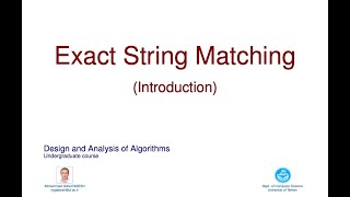 DAA34  Exact String Matching [upl. by Tanney]