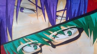 Drawing Midorima and Murasakibara 緑間 amp 紫原 [upl. by Weinstein]