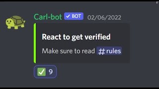 How to make a Discord verification system with carl bot [upl. by Moser405]