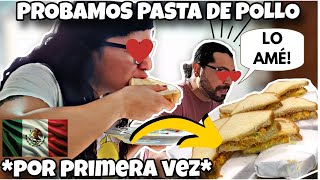 🇲🇽MEXICANOS prueban sándwiches de pasta de pollo SALVADOREÑOS 🇸🇻 POR PRIMERA VEZ y se enamoran ♥ [upl. by Noicpecnoc]