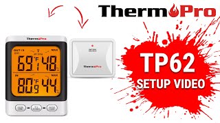 ThermoPro TP62 Indoor Outdoor Wireless Temperature and Humidity Monitor Setup Video [upl. by Aisined]