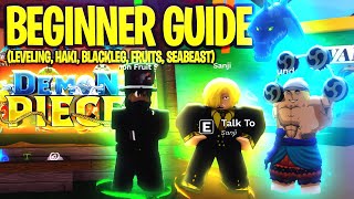 CODE Demon Piece COMPLETE Beginners Guide Leveling RacesFruitsBlackLegElectroHaki Roblox [upl. by Larochelle]