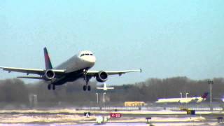 Delta Air Lines Airbus A320 Head on Takeoff Runway 35 [upl. by Anastatius]