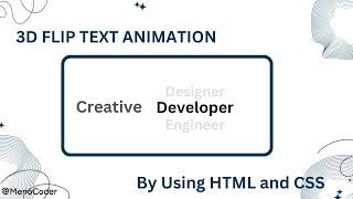 Create a 3D Text Flip Animation with HTML and CSS  Easy CSS Animation Tutorial [upl. by Immas]