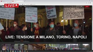 Emergenza Covid Tensioni a Milano Napoli e Torino Proteste contro le chiusure [upl. by Leahcimaj494]