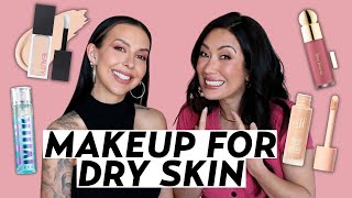 The BEST Makeup for Dry Skin Foundation Blush Concealer amp More Makeup Artist Picks [upl. by Ravahs47]