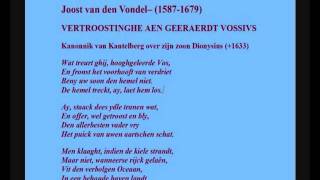 Joost van den Vondel  Gedicht Ton Lutz leest Vertroostinghe aan Geeraerdt Vossius [upl. by Dey]