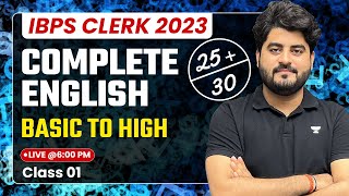 IBPS Clerk 2023  English by Vishal Parihar  Basic to High Complete Batch  Day01 [upl. by Veator427]