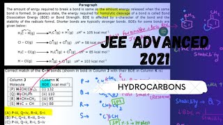 JEE ADVANCED 2021 SOLUTIONS  The amount of energy required to break a bond is same as the amount [upl. by Sheffie420]