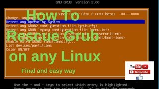 Rescue Grub Menu part 1 Installing Super Grub2 Disk Iso [upl. by Fabi441]