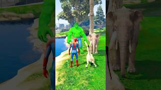 Hulk vs spider man race video 😮😱gta5 viralvideo youtubeshorts cartoon [upl. by Akcirehs]