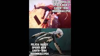 Miles Morales vs Felicia Hardy capcut spiderman marvel ps5 shorts [upl. by Notsirb]