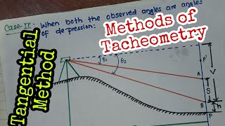 TACHEOMETRIC SURVEYING  TANGENTIAL METHOD  when both the angles are of depression  Nilesh Jha [upl. by Leviram564]