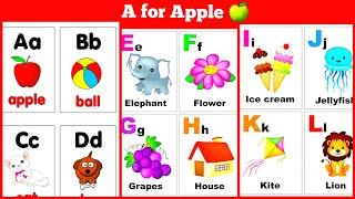 A for apple 🍎 B for Ball⚽️ ABC phonics song ABCD  English vocabulary phonics song video [upl. by Samy]