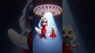 Chihuahua saves Cute Cat and Kitten from a Gray Alien in spaceship at night cat cutecat catlover [upl. by Shute]