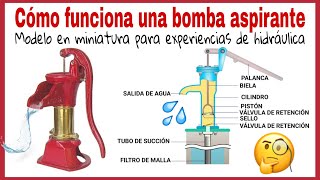 CÓMO FUNCIONA UNA BOMBA HIDRÁULICA DE ÉMBOLO  EXPERIMENTOS DE HIDRÁULICA [upl. by Nur996]