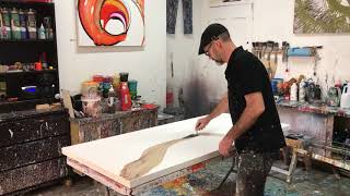 Abstract Artwork Rapid Painting Demonstration by Artist Glenn Farquhar [upl. by Jamal]