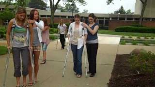 Gait PWB 3 Point Gait Crutch Ambulation [upl. by Nnairac]