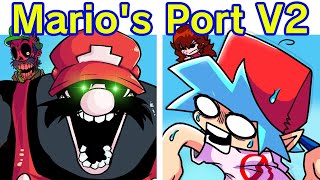 Friday Night Funkin VS Mario FNF Port V2 CANNED BUILD  Cutscenes FNF Mod MARIO 85MXMarioEXE [upl. by Toddie]