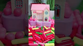 SUPER CUTE PUPPY HOUSE NEW YEAR COLOR viral short asmr satisfying challenge dog magenta [upl. by Avrit586]