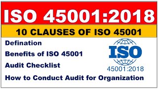 What is ISO 450012018  10 clauses of ISO 450012018  Audit Checklist  OHS management system [upl. by Tonry]