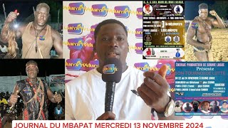 JOURNAL DU MBAPAT RÉSULTATS et PROGRAMME DE LA LUTTE SIMPLE MERCREDI 13 NOVEMBRE 2024 [upl. by Denise]